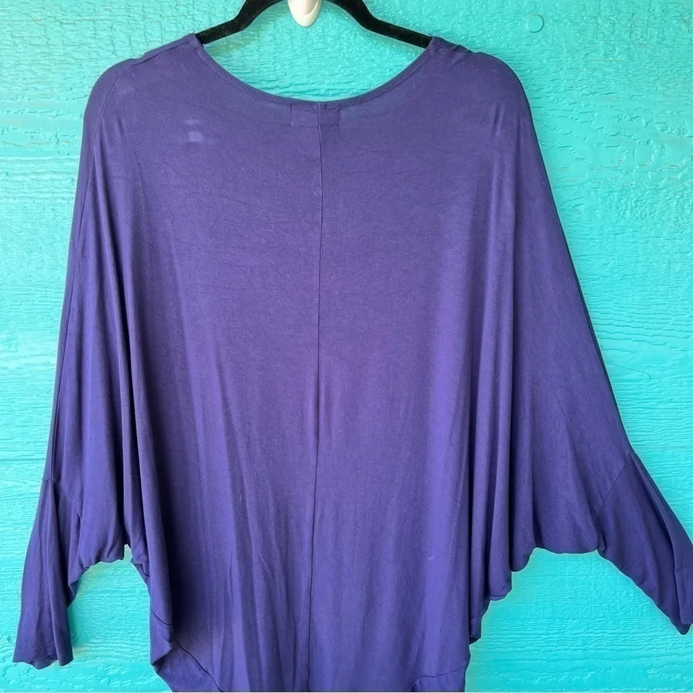 CLEARANCE Effortless Style Dolman Oversized Tunic Top Navy Blue Size Medium